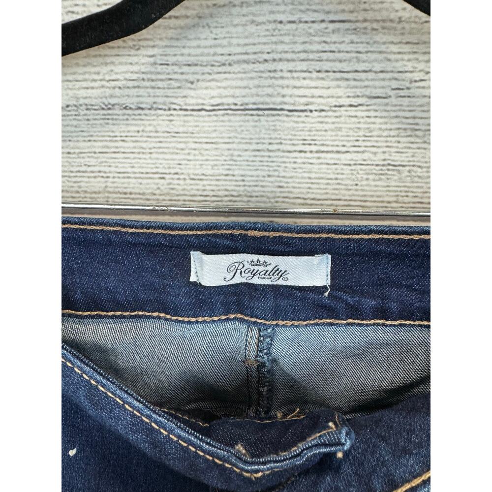 Royalty For Me Dark Indigo Roll-Cuff Denim Shorts, 6.5" Inseam - Picture 4 of 7